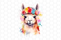 Cute Watercolor Llama Clipart