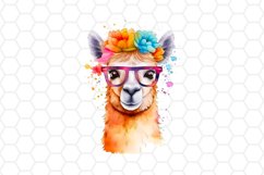 Cute Watercolor Llama Clipart