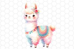 Cute Watercolor Llama Clipart Llama Sublimation PNG