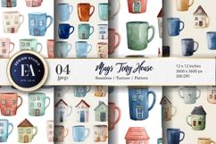 Tiny Home Mugs Seamless Decorative Craft Digital Paper Product Image 1