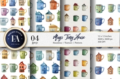 Tiny Home Mugs Seamless Decorative Craft Digital Paper Product Image 1