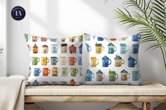 Tiny Home Mugs Seamless Decorative Craft Digital Paper Product Image 2