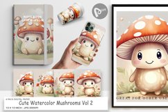 Digital Paper Watercolor Mushrooms Product Image 1