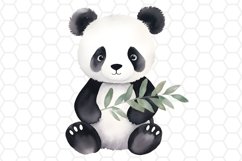 Cute Watercolor Panda Clipart Sublimation