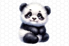 Cute Watercolor Panda Clipart Sublimation