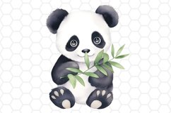 Cute Watercolor Panda Clipart Sublimation