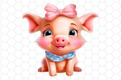 Cute Watercolor Pig Nursery Clipart