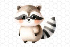Cute Watercolor Raccoon Clipart Sublimation PNG