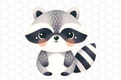 Cute Watercolor Raccoon Clipart Sublimation PNG