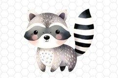 Cute Watercolor Raccoon Clipart Sublimation PNG