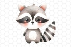 Cute Watercolor Raccoon Clipart Sublimation PNG