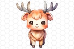Cute Watercolor Reindeer Sublimation Clipart