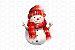 Cute Watercolor Snowman Cliparts