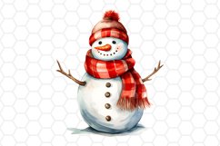Cute Watercolor Snowman Cliparts