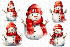 Cute Watercolor Snowman Cliparts