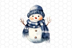Cute Watercolor Snowman Cliparts