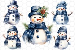 Cute Watercolor Snowman Cliparts