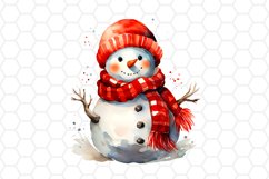 Cute Watercolor Snowman Cliparts