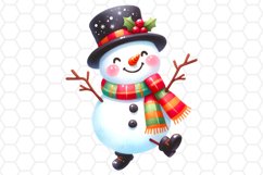 Cute Watercolor Snowman Sublimation Clipart