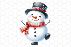 Cute Watercolor Snowman Sublimation Clipart