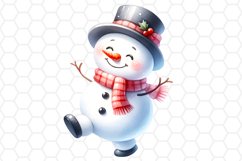 Cute Watercolor Snowman Sublimation Clipart