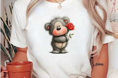 Cute watercolor teddy bear love clipart Product Image 2