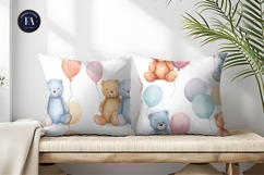 Adorable Teddy Bears Balloons Seamless Pattern Digital Paper Product Image 2