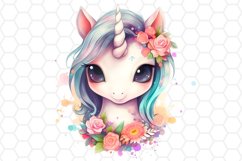 Cute Watercolor Unicorn Clipart