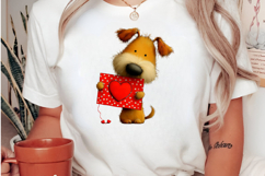 cute-watercolor valentines dog clipart Product Image 2