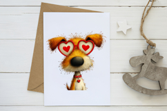cute-watercolor valentines dog clipart Product Image 3