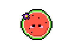 Cute watermelon character illustration pixel art design Product Image 1