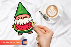 Cute watermelon Gnome Sticker, Cute Gnome Fruit Sticker Product Image 1