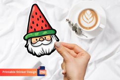 Cute watermelon Gnome Sticker, Cute Gnome Fruit Sticker Product Image 1