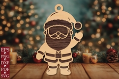 Cute Waving Santa Ornament SVG Product Image 1