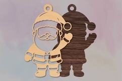 Cute Waving Santa Ornament SVG Product Image 2