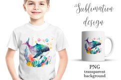 Cute Whale clipart. Sea animal character design Product Image 1