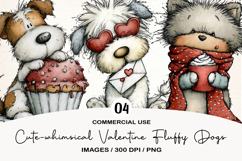 Cute-whimsical Valentine Fluffy Dogs Product Image 1