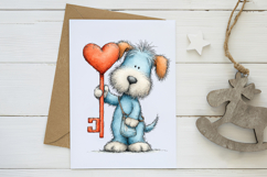 cute-whimsical valentine fluffy dogs Product Image 3