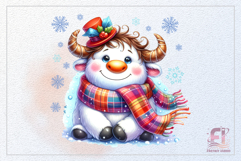 Cute white cow in watercolor style for cards, stickers and printing.