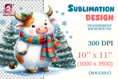 Cute white cow in watercolor style for cards, stickers and printing.