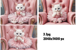 Cute white kitten in pink dress Product Image 2