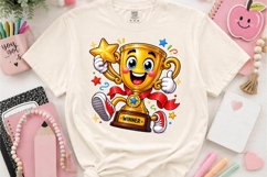 Cute Winner Trophy Character PNG School Reward Design Product Image 2