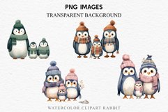 Cute Winter Baby Penguin Crochet Christmas Animals Clipart Wall Fairy Tale Art Image Watercolor Transparent Print illustration designs sublimation kids digital  watercolor Winter Baby Penguin Crochet Christmas Animals Clipart, cute children book illustrat