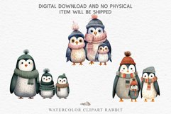 Cute Winter Baby Penguin Crochet Christmas Animals Clipart Wall Fairy Tale Art Image Watercolor Transparent Print illustration designs sublimation kids digital  watercolor Winter Baby Penguin Crochet Christmas Animals Clipart, cute children book illustrat