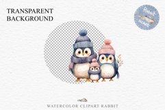 Cute Winter Baby Penguin Crochet Christmas Animals Clipart Wall Fairy Tale Art Image Watercolor Transparent Print illustration designs sublimation kids digital  watercolor Winter Baby Penguin Crochet Christmas Animals Clipart, cute children book illustrat