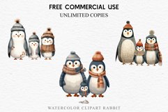 Cute Winter Baby Penguin Crochet Christmas Animals Clipart Wall Fairy Tale Art Image Watercolor Transparent Print illustration designs sublimation kids digital  watercolor Winter Baby Penguin Crochet Christmas Animals Clipart, cute children book illustrat