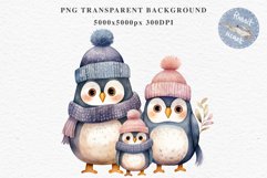 Cute Winter Baby Penguin Crochet Christmas Animals Clipart Wall Fairy Tale Art Image Watercolor Transparent Print illustration designs sublimation kids digital  watercolor Winter Baby Penguin Crochet Christmas Animals Clipart, cute children book illustrat