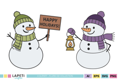 Christmas Cardmaking Snowman Graphic
