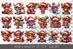 Cute Christmas moose. T-Shirt, PNG. Product Image 2