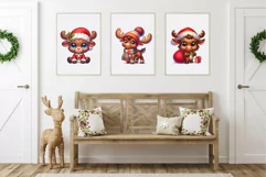 Cute Christmas moose. T-Shirt, PNG. Product Image 6